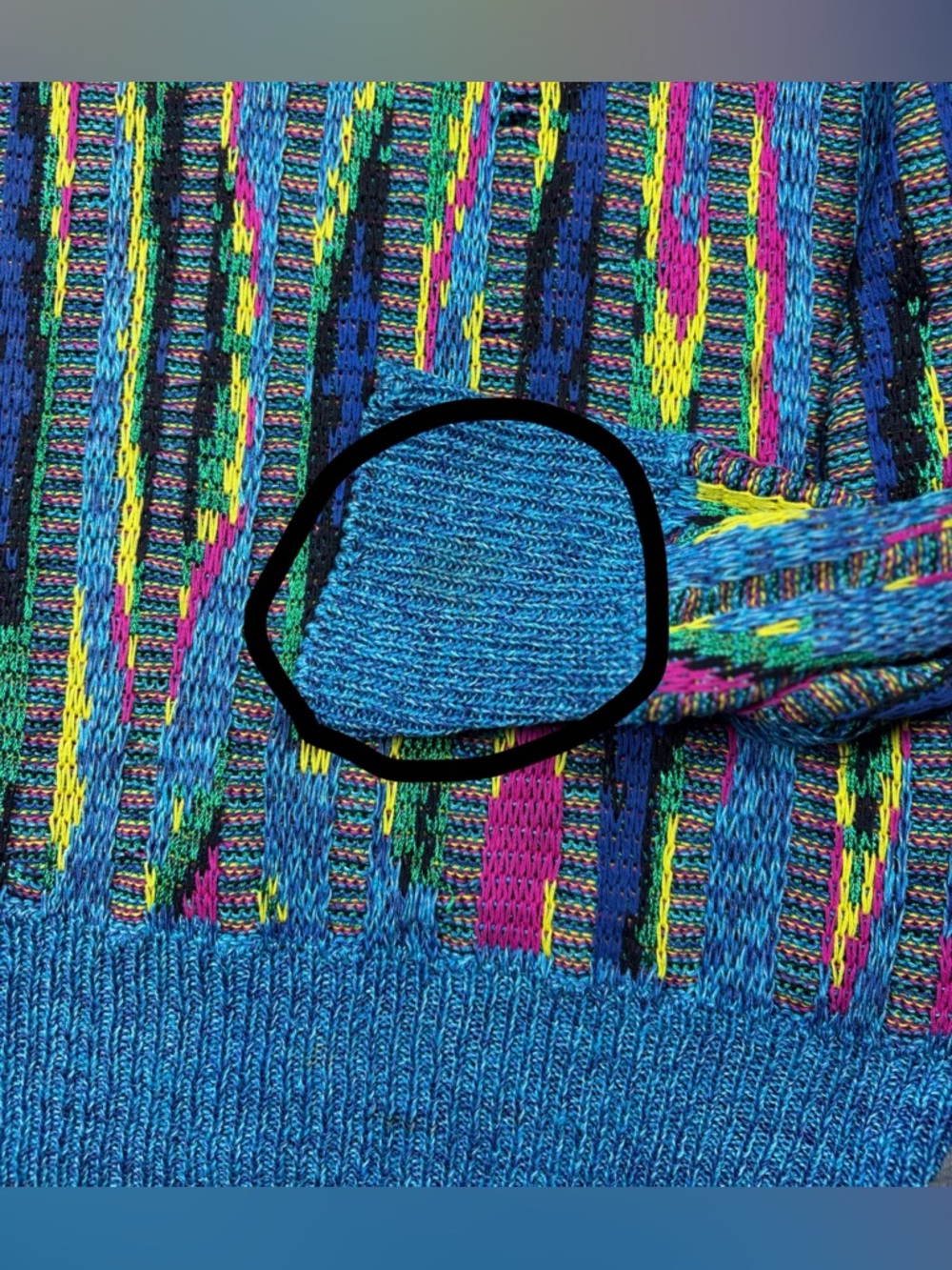 Vintage 3D Knit Sweater Nani Bon Of Italy Colorful Coogi Style Abstract Adult L - Picture 6 of 7